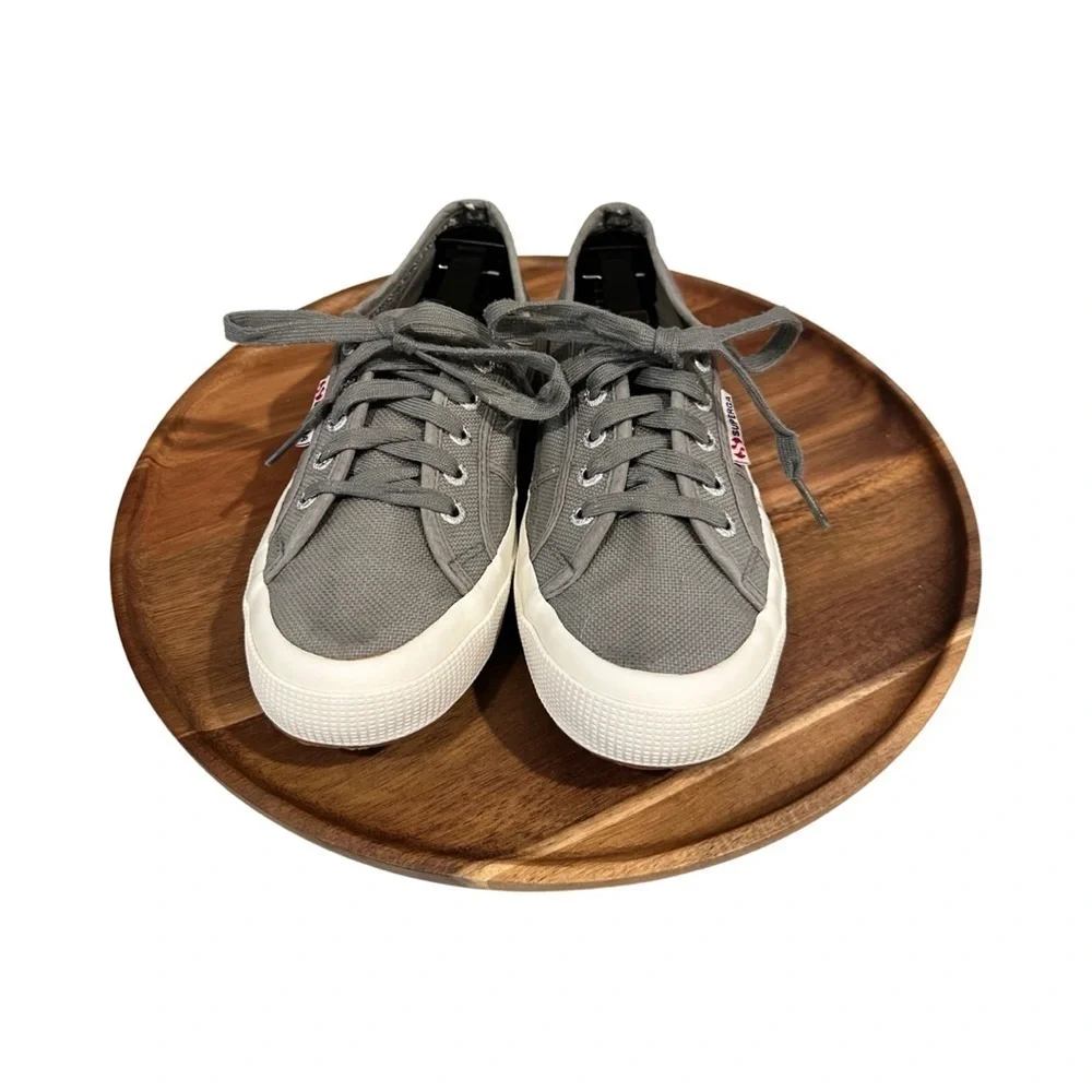 Superga Gray Canvas Sneaker in Size 7 (38)